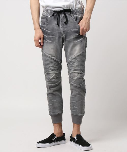 VENCEEXCHANGE（ヴァンスエクスチェンジ）の「ドビーデニムバイカーパンツ / デニム メンズ ジーンズ ジョガーパンツ（その他パンツ・メンズ・グレー/ブルー/ネイビー/ブラック・S/M/L）」の10枚目の写真