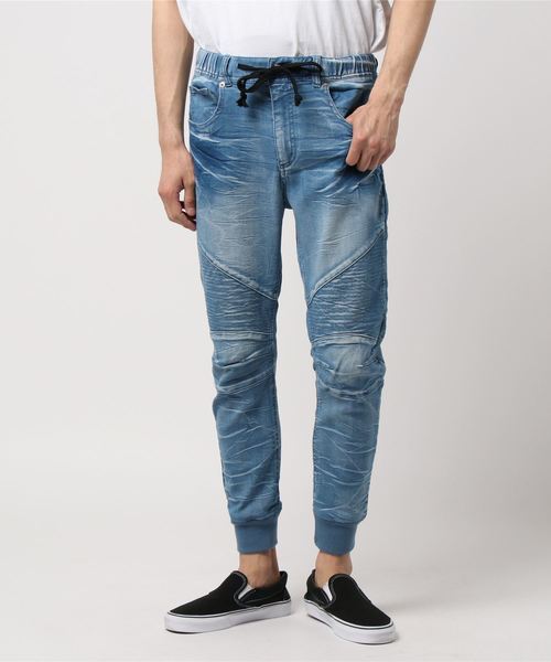 VENCEEXCHANGE（ヴァンスエクスチェンジ）の「ドビーデニムバイカーパンツ / デニム メンズ ジーンズ ジョガーパンツ（その他パンツ・メンズ・グレー/ブルー/ネイビー/ブラック・S/M/L）」の12枚目の写真