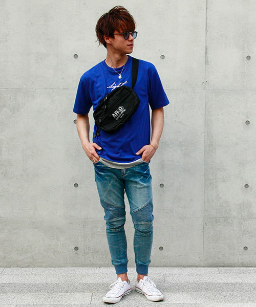 VENCEEXCHANGE（ヴァンスエクスチェンジ）の「ドビーデニムバイカーパンツ / デニム メンズ ジーンズ ジョガーパンツ（その他パンツ・メンズ・グレー/ブルー/ネイビー/ブラック・S/M/L）」の7枚目の写真