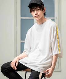 ビッグシルエット Tシャツ ワッフル素材 5分袖オーバーサイズT
