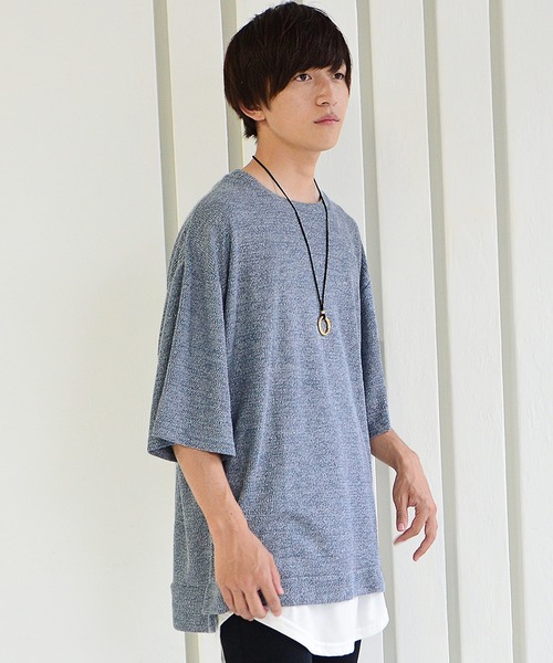 MinoriTY(マイノリティ)の「ビッグシルエット Tシャツ ワッフル素材 5分袖オーバーサイズT(Tシャツ/カットソー・メンズ・ホワイト/ホワイト×イエロー/ミント/グレー系その他/ピンク/ブルー/ブラック系その他2/ホワイト系その他/ブラック×レッド/グレー/ワイン/パープル/ブラック/ライトグリーン/テラコッタ/ブラック系その他/ホワイト系その他2・M/L)」の14枚目の写真