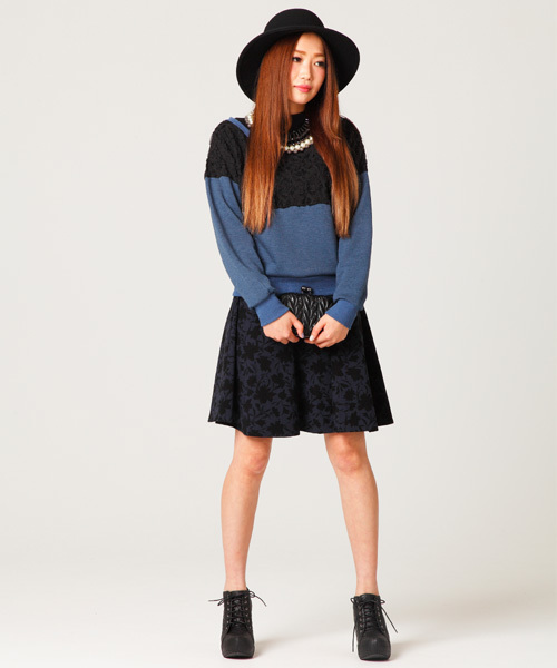 ROSE BUD（ローズバッド）の「【Lips掲載】LCTT-13239 3D LACE BLOCKING P/O（Tシャツ/カットソー・レディース・ネイビー/イエロー/ブラック・ONE SIZE）」の11枚目の写真