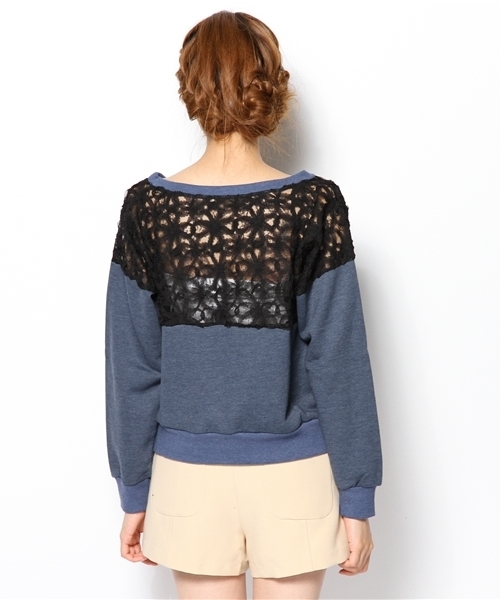 ROSE BUD（ローズバッド）の「【Lips掲載】LCTT-13239 3D LACE BLOCKING P/O（Tシャツ/カットソー・レディース・ネイビー/イエロー/ブラック・ONE SIZE）」の6枚目の写真