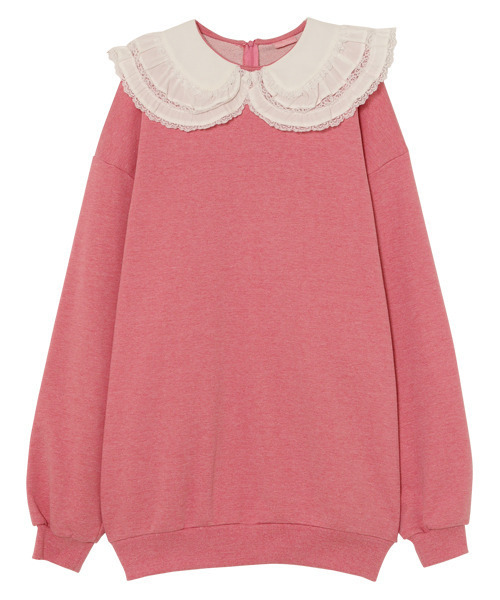 Candy Stripper（キャンディストリッパー）の「FRILL COLLAR スウェット（スウェット・レディース・ブラック/ネイビー/ピンク/ヘザーグレー・2）」の5枚目の写真