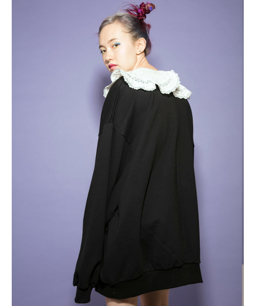 Candy Stripper（キャンディストリッパー）の「FRILL COLLAR スウェット（スウェット・レディース・ブラック/ネイビー/ピンク/ヘザーグレー・2）」の7枚目の写真