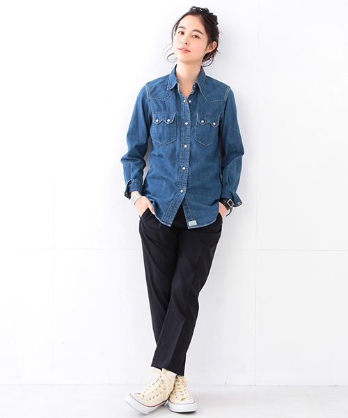 BEAMS BOY（ビームスボーイ）の「orslow / Western Shirts（シャツ/ブラウス・レディース・インディゴブルー・ONE SIZE）」の21枚目の写真