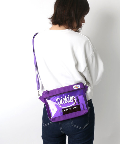 Dickies(ディッキーズ)の「Dickies/ディッキーズ PVC クリアサコッシュ(ショルダーバッグ・レディース・ホワイト/ブラック/パープル/ブラウン・FREE)」の4枚目の写真