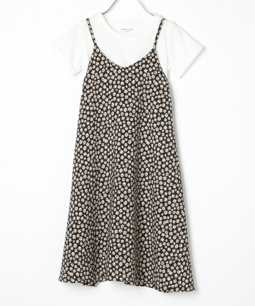 GLOBAL WORK（グローバルワーク）の「【キッズ】2SETフレアキャミワンピース半袖/841096（ワンピース・キッズ・ブラック/ダークブラウン/その他・SMALL/MEDIUM/LARGE/X-LARGE/XX-LARGE）」の3枚目の写真