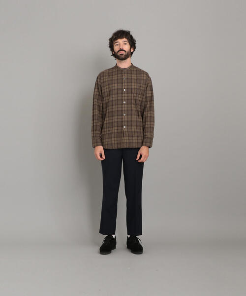 Steven Alan(スティーブンアラン)の「<Steven Alan> 60/2 SHAGGY BAND COLLAR SHIRT-LOOSE/シャツ(シャツ/ブラウス・メンズ・モカ・L/XL/M/S)」の2枚目の写真