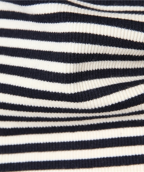 ELFORBR(エルフォーブル)の「リブボーダーハイネックノースリーブトップス(Tシャツ/カットソー・レディース・ブラック/ネイビー・MEDIUM)」の7枚目の写真