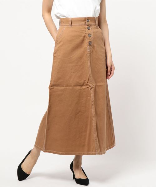 B.C STOCK(ベーセーストック)の「ペインターマキシスカート◆(スカート・レディース・チャコールグレー/ベージュ・SMALL/MEDIUM)」の6枚目の写真