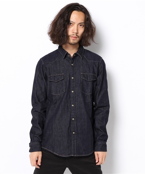 And A（アンドエー）の「デニムウエスタンシャツ（シャツ/ブラウス・メンズ・インディゴブルー・40/42）」の5枚目の写真