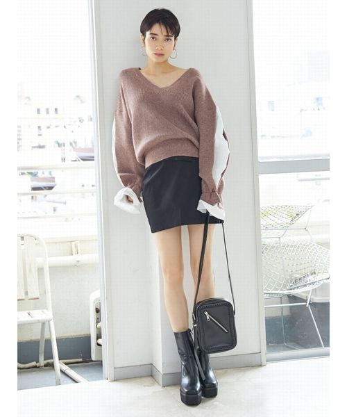 EMODA（エモダ）の「ジップラインショルダーバッグ（ショルダーバッグ・レディース・ブラック/ベージュ/グレー・FREE）」の10枚目の写真