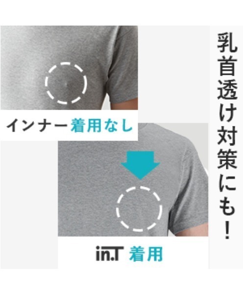 in.T(インティー)の「これ一枚でTシャツスタイルのお悩みを解決!『in.T』脇パッド強化スリーブレス(インナーウェア/肌着・メンズ・ライトベージュ/ブラック・LARGE/MEDIUM/X-LARGE/SMALL)」の14枚目の写真