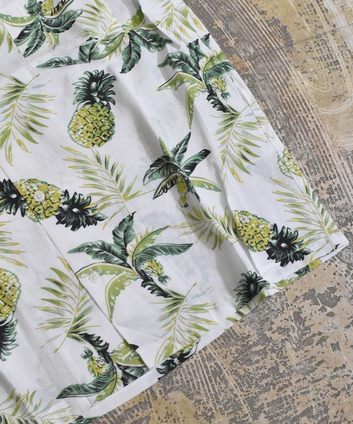 VIBGYOR(ヴィブジョー)の「VIBGYOR Select/パイナップル柄オープンカラー半袖シャツ(FL)(シャツ/ブラウス・メンズ・ホワイト/ネイビー/イエロー・MEDIUM/LARGE)」の18枚目の写真