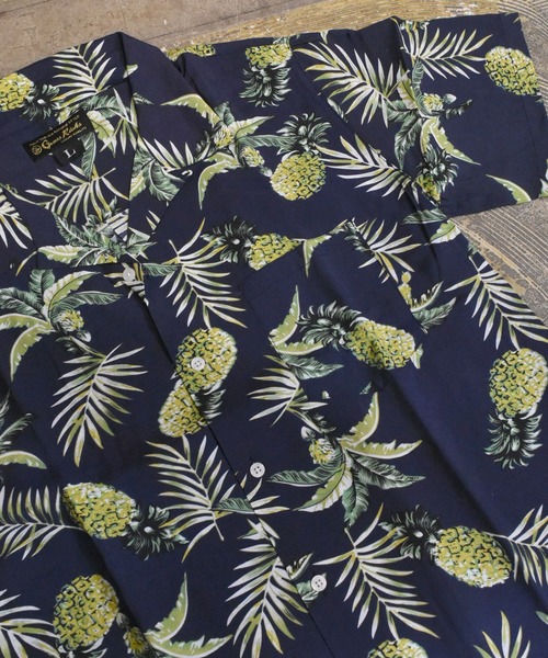 VIBGYOR(ヴィブジョー)の「VIBGYOR Select/パイナップル柄オープンカラー半袖シャツ(FL)(シャツ/ブラウス・メンズ・ホワイト/ネイビー/イエロー・MEDIUM/LARGE)」の17枚目の写真