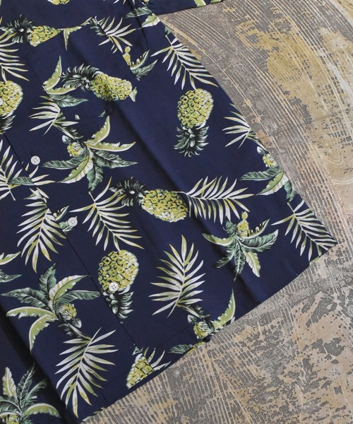 VIBGYOR(ヴィブジョー)の「VIBGYOR Select/パイナップル柄オープンカラー半袖シャツ(FL)(シャツ/ブラウス・メンズ・ホワイト/ネイビー/イエロー・MEDIUM/LARGE)」の16枚目の写真