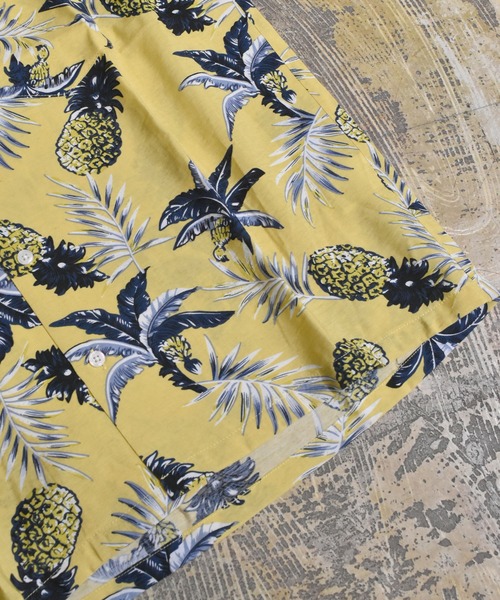 VIBGYOR(ヴィブジョー)の「VIBGYOR Select/パイナップル柄オープンカラー半袖シャツ(FL)(シャツ/ブラウス・メンズ・ホワイト/ネイビー/イエロー・MEDIUM/LARGE)」の14枚目の写真