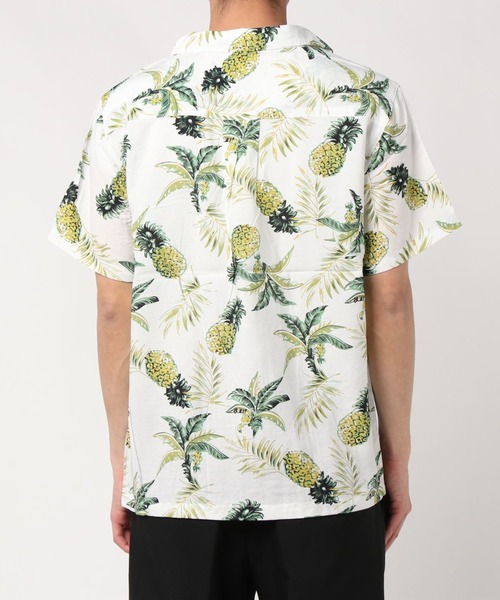 VIBGYOR(ヴィブジョー)の「VIBGYOR Select/パイナップル柄オープンカラー半袖シャツ(FL)(シャツ/ブラウス・メンズ・ホワイト/ネイビー/イエロー・MEDIUM/LARGE)」の10枚目の写真