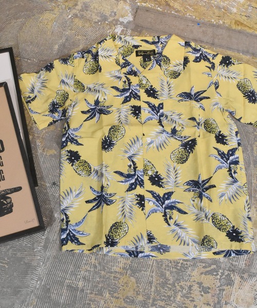 VIBGYOR(ヴィブジョー)の「VIBGYOR Select/パイナップル柄オープンカラー半袖シャツ(FL)(シャツ/ブラウス・メンズ・ホワイト/ネイビー/イエロー・MEDIUM/LARGE)」の20枚目の写真