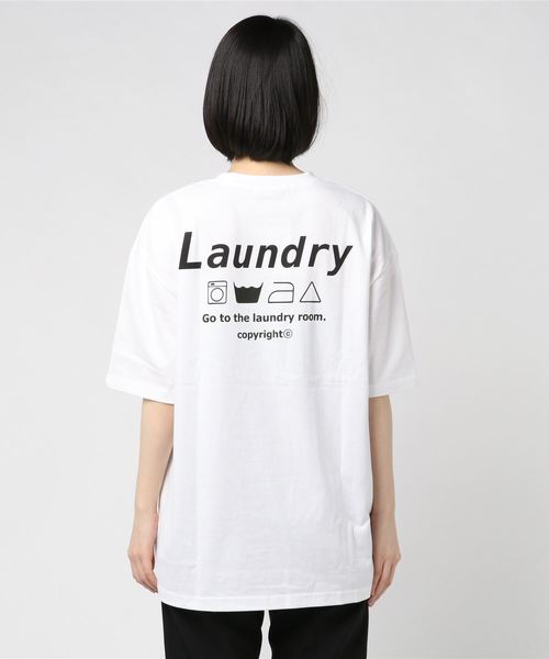 DING（ディング）の「DING/LaundryビッグシルエットTシャツ（Tシャツ/カットソー・レディース・ホワイト/ブラック/ピンク・FREE）」の21枚目の写真