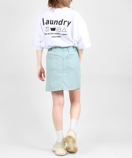 DING（ディング）の「DING/LaundryビッグシルエットTシャツ（Tシャツ/カットソー・レディース・ホワイト/ブラック/ピンク・FREE）」の12枚目の写真