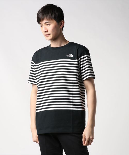 THE NORTH FACE(ザノースフェイス)の「ザ ノース フェイス THE NORTH FACE S/S Panel Border Tee(Tシャツ/カットソー・メンズ・チャコールグレー/ブラック/ホワイト・L/S/M/XL)」の3枚目の写真