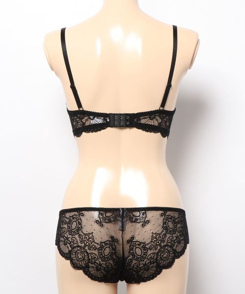 Absorle（アブソール）の「ヌーディーアラベスク　ブラ&ショーツ&Tバック3点セット（ブラ&ショーツ・レディース・ブラック/ホワイト/グリーン/ワイン/ネイビー/パープル・B65/B70/C70/D70/B75/C65/C75/D65/D75/E65/F65/F75/E70/E75/F70/A70/A75）」の18枚目の写真