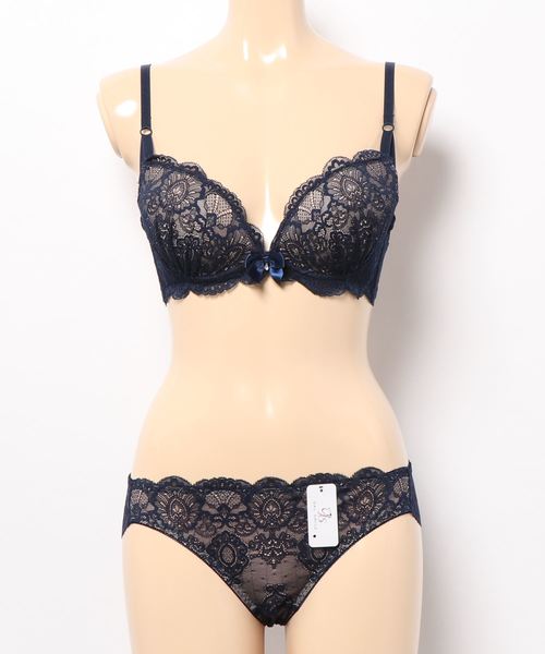 Absorle（アブソール）の「ヌーディーアラベスク　ブラ&ショーツ&Tバック3点セット（ブラ&ショーツ・レディース・ブラック/ホワイト/グリーン/ワイン/ネイビー/パープル・B65/B70/C70/D70/B75/C65/C75/D65/D75/E65/F65/F75/E70/E75/F70/A70/A75）」の8枚目の写真