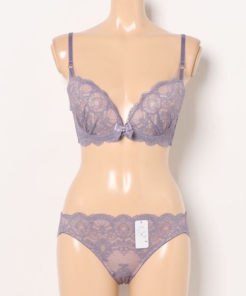 Absorle（アブソール）の「ヌーディーアラベスク　ブラ&ショーツ&Tバック3点セット（ブラ&ショーツ・レディース・ブラック/ホワイト/グリーン/ワイン/ネイビー/パープル・B65/B70/C70/D70/B75/C65/C75/D65/D75/E65/F65/F75/E70/E75/F70/A70/A75）」の19枚目の写真