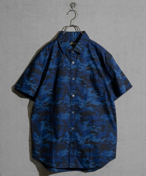JOHN'S CLOSET（ジョンズクローゼット）の「【a】ジャストフィット半袖シャツ カモフラージュ/メンズ/レディース（シャツ/ブラウス・メンズ・ブルー/グレー・5L/4L/LARGE/3L/X-LARGE/MEDIUM）」の12枚目の写真