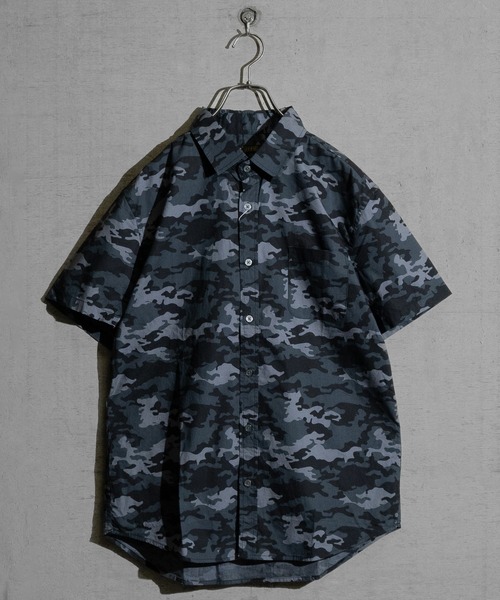 JOHN'S CLOSET（ジョンズクローゼット）の「【a】ジャストフィット半袖シャツ カモフラージュ/メンズ/レディース（シャツ/ブラウス・メンズ・ブルー/グレー・5L/4L/LARGE/3L/X-LARGE/MEDIUM）」の11枚目の写真