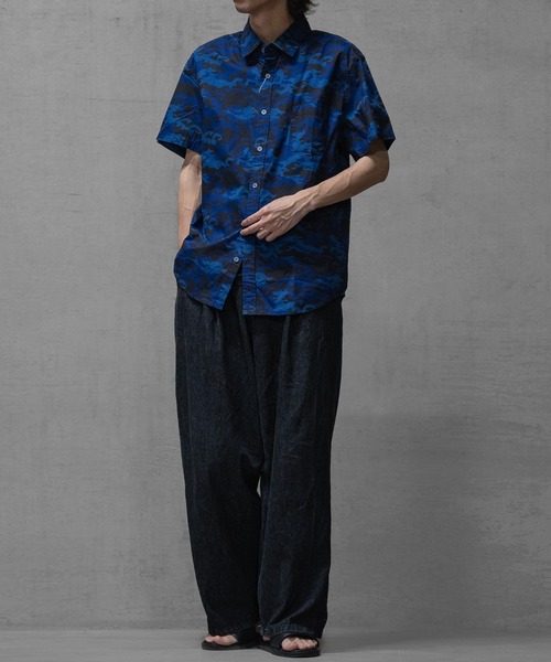 JOHN'S CLOSET（ジョンズクローゼット）の「【a】ジャストフィット半袖シャツ カモフラージュ/メンズ/レディース（シャツ/ブラウス・メンズ・ブルー/グレー・5L/4L/LARGE/3L/X-LARGE/MEDIUM）」の16枚目の写真