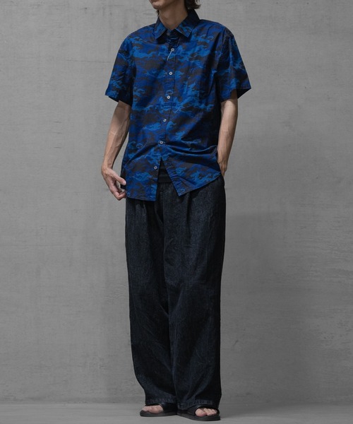 JOHN'S CLOSET（ジョンズクローゼット）の「【a】ジャストフィット半袖シャツ カモフラージュ/メンズ/レディース（シャツ/ブラウス・メンズ・ブルー/グレー・5L/4L/LARGE/3L/X-LARGE/MEDIUM）」の15枚目の写真