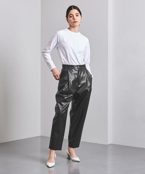 UNITED ARROWS（ユナイテッドアローズ）の「UGMSC フェイクレザー テーパードパンツ（その他パンツ・レディース・ブラック/モカ・38/40/36）」の8枚目の写真