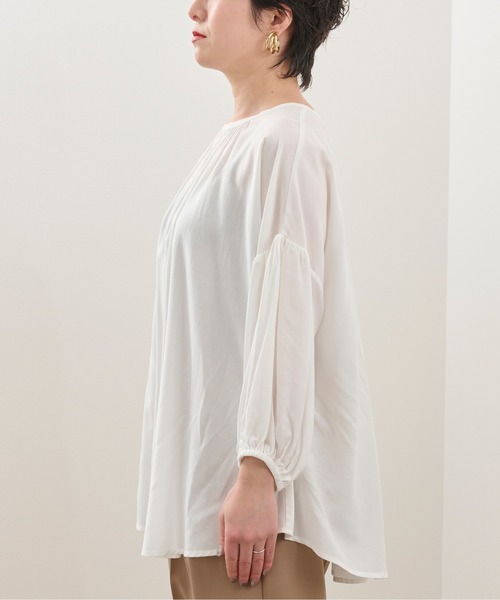Ambre Neige（アンブルネージュ）の「ソデボリュームブラウス／シアーブラウス／【WEB/EC限定商品】（シャツ/ブラウス・レディース・ダークブラウン/オフホワイト・FREE）」の7枚目の写真