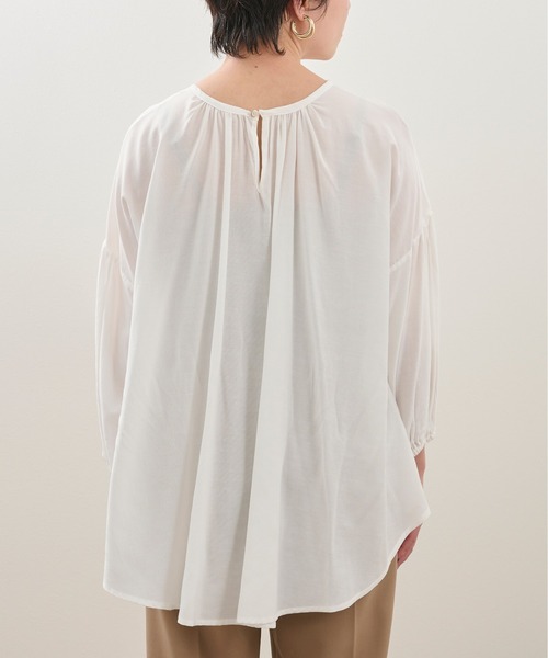 Ambre Neige（アンブルネージュ）の「ソデボリュームブラウス／シアーブラウス／【WEB/EC限定商品】（シャツ/ブラウス・レディース・ダークブラウン/オフホワイト・FREE）」の8枚目の写真