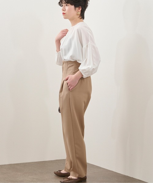 Ambre Neige（アンブルネージュ）の「ソデボリュームブラウス／シアーブラウス／【WEB/EC限定商品】（シャツ/ブラウス・レディース・ダークブラウン/オフホワイト・FREE）」の10枚目の写真