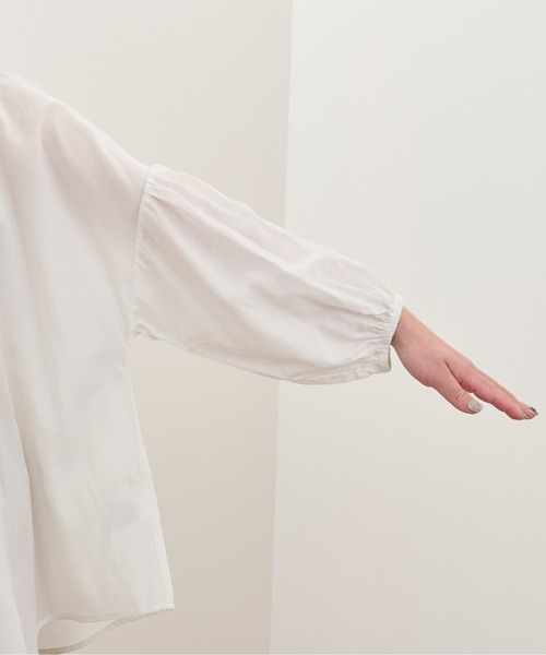 Ambre Neige（アンブルネージュ）の「ソデボリュームブラウス／シアーブラウス／【WEB/EC限定商品】（シャツ/ブラウス・レディース・ダークブラウン/オフホワイト・FREE）」の14枚目の写真