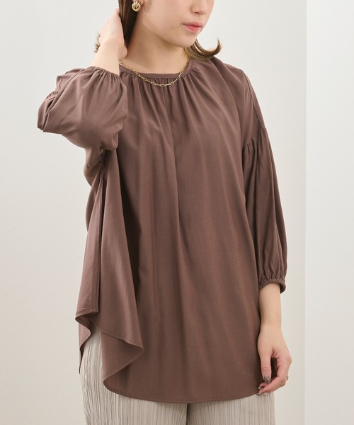 Ambre Neige（アンブルネージュ）の「ソデボリュームブラウス／シアーブラウス／【WEB/EC限定商品】（シャツ/ブラウス・レディース・ダークブラウン/オフホワイト・FREE）」の16枚目の写真