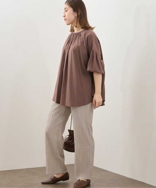 Ambre Neige（アンブルネージュ）の「ソデボリュームブラウス／シアーブラウス／【WEB/EC限定商品】（シャツ/ブラウス・レディース・ダークブラウン/オフホワイト・FREE）」の20枚目の写真