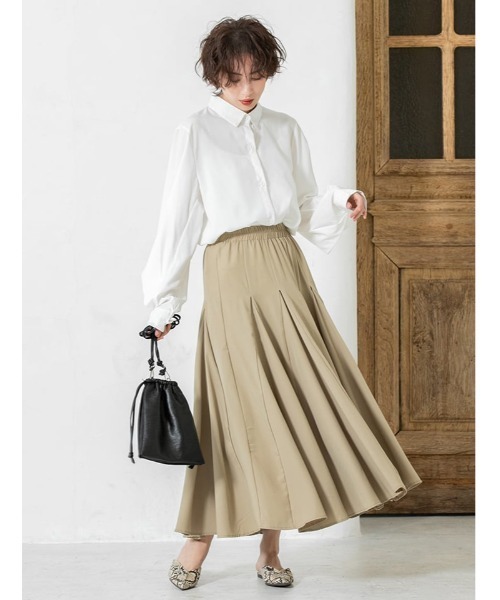 fifth（フィフス）の「ウエストギャザーゴアードスカート（スカート・レディース・ブラック/ベージュ/スモークピンク・MEDIUM）」の3枚目の写真