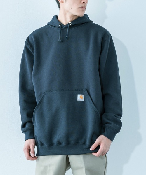 Carhartt（カーハート）の「carhartt/カーハート Hooded Sweatshirt 裏起毛オーバーサイズ プルオーバーパーカー K121（パーカー・メンズ・ブラック/ダークブラウン/ネイビー/グレー/モスグリーン/チャコール・S/M/L/XL）」の6枚目の写真