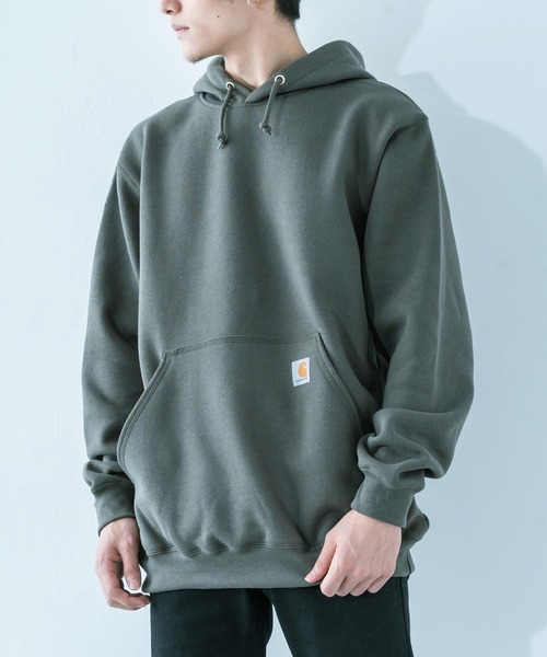 Carhartt（カーハート）の「carhartt/カーハート Hooded Sweatshirt 裏起毛オーバーサイズ プルオーバーパーカー K121（パーカー・メンズ・ブラック/ダークブラウン/ネイビー/グレー/モスグリーン/チャコール・S/M/L/XL）」の5枚目の写真