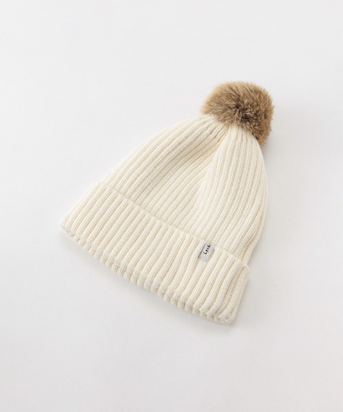 セール ラビットファーポンポンニット帽 ニットキャップ ビーニー Lycee Mine リセマイン のファッション通販 Zozotown
