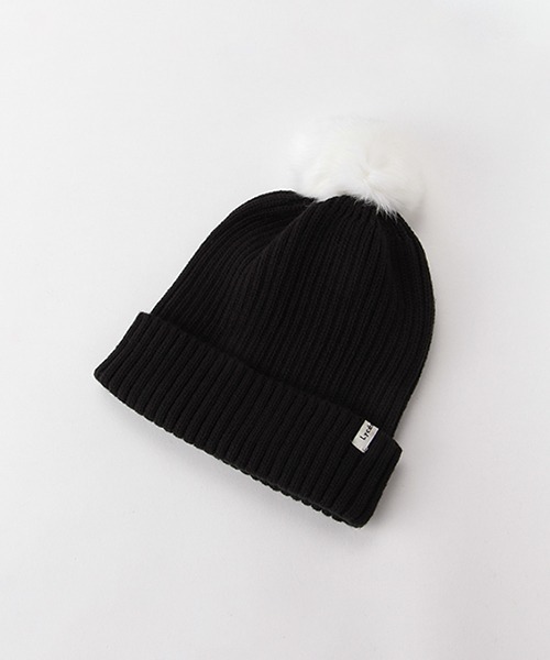 セール ラビットファーポンポンニット帽 ニットキャップ ビーニー Lycee Mine リセマイン のファッション通販 Zozotown