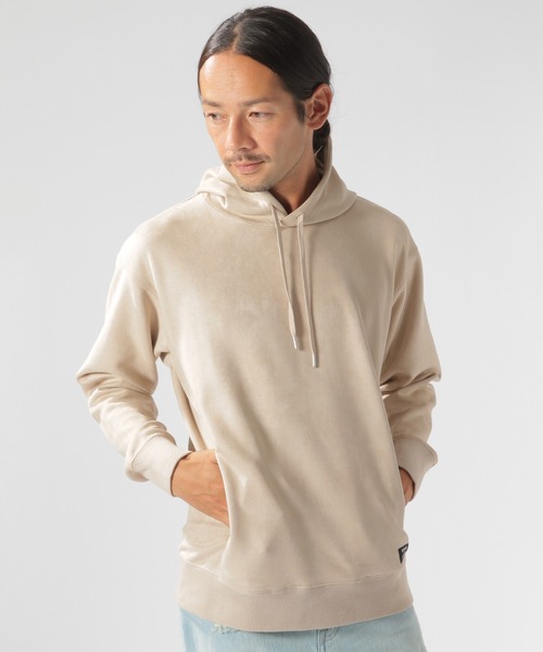 BAYFLOW(ベイフロー)の「レザーライクパーカー(パーカー・メンズ・ベージュ/ピンク/アイボリー/チャコール・SMALL/MEDIUM/LARGE)」の9枚目の写真