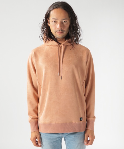 BAYFLOW(ベイフロー)の「レザーライクパーカー(パーカー・メンズ・ベージュ/ピンク/アイボリー/チャコール・SMALL/MEDIUM/LARGE)」の5枚目の写真