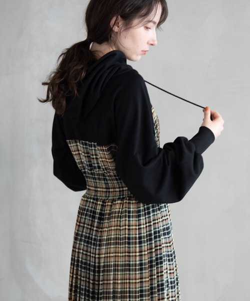 idem（イデム）の「check holic Parka onepiece/チェックパーカー