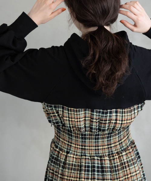 idem(イデム)の「check holic Parka onepiece/チェックパーカー idem(イデム)の「check holic Parka onepiece/チェックパーカー